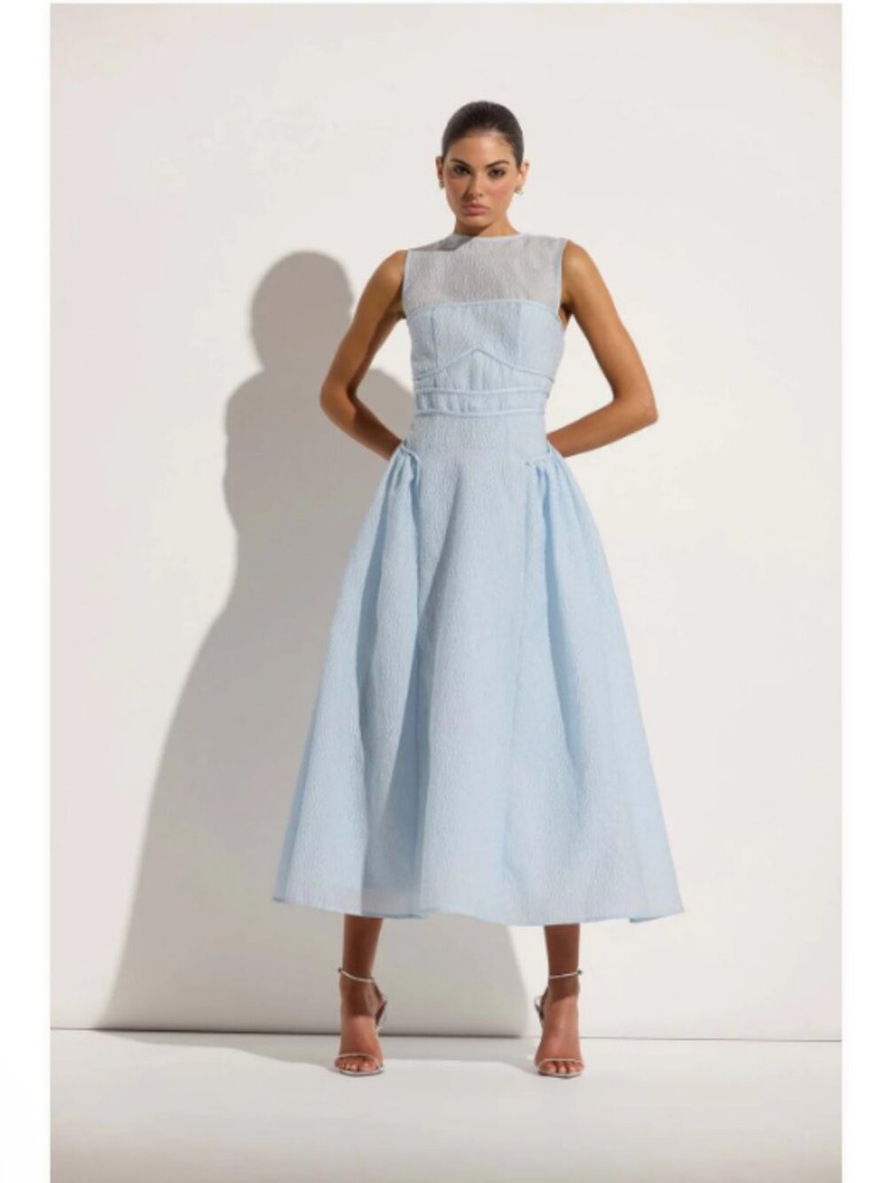Rachel Gilbert Sophia Dress Sky Blue Sleeveless Midi Dress Elegant NWT - Picture 2 of 6